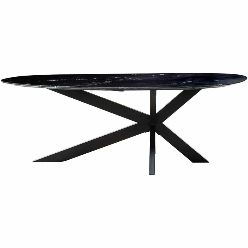 Richmond Interiors Eettafel Trocadero zwart marmer