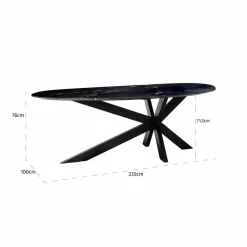 Richmond Interiors Eettafel Trocadero zwart marmer