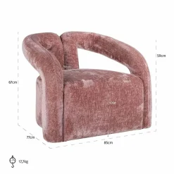 Richmond Interiors Fauteuil Dana rose chenille (Bergen 705 rose chenille)