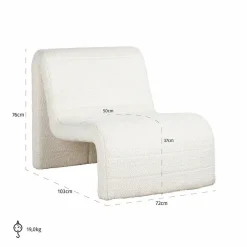 Richmond Interiors Fauteuil Kelly lovely white (Be Lovely 02 White)