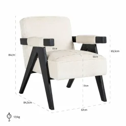 Richmond Interiors Fauteuil Cooper Wit Bergen 900 Wit chenille