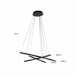 Richmond Interiors Hanglamp Amira black (Zwart)