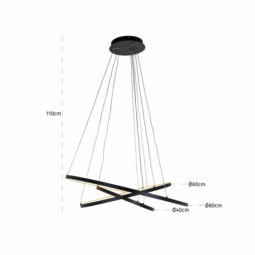 Richmond Interiors Hanglamp Amira black (Zwart)