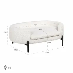 Richmond Interiors Huisdierenbed Dolly Wit sheep Sheep 02 Wit
