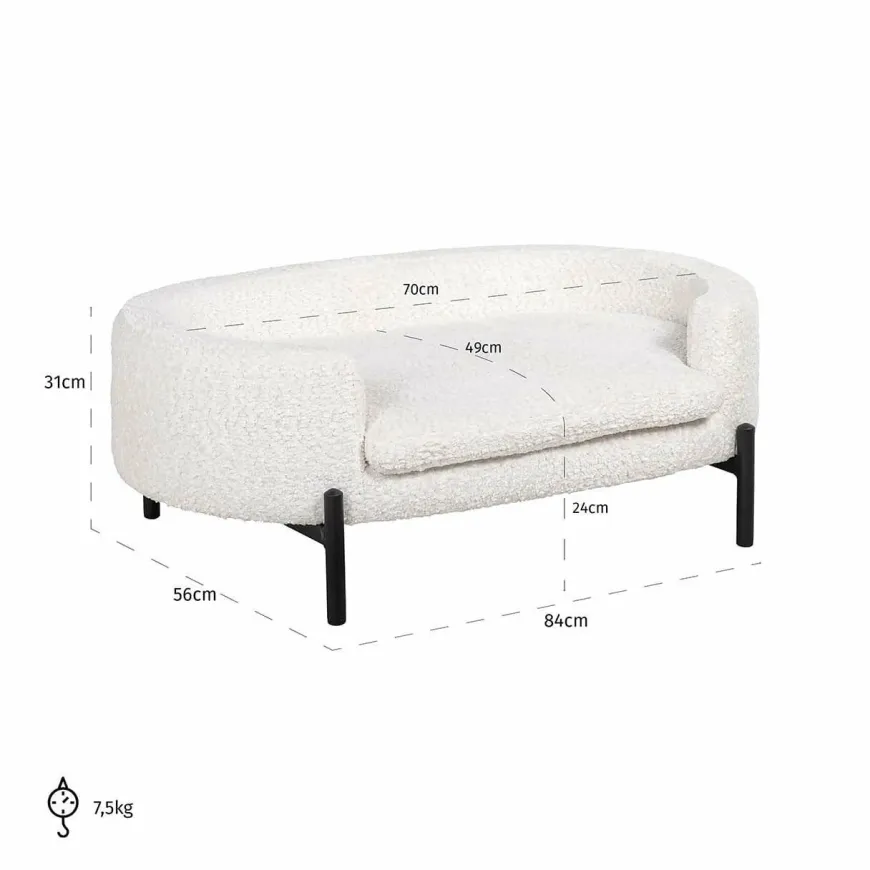 Richmond Interiors Huisdierenbed Dolly Wit sheep Sheep 02 Wit