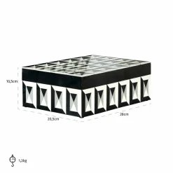 Richmond Interiors Juwelenbox Licia groot zwart / wit groot
