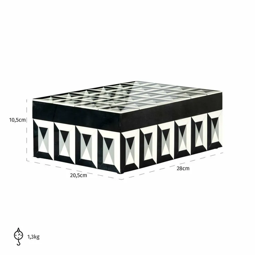 Richmond Interiors Juwelenbox Licia groot zwart / wit groot