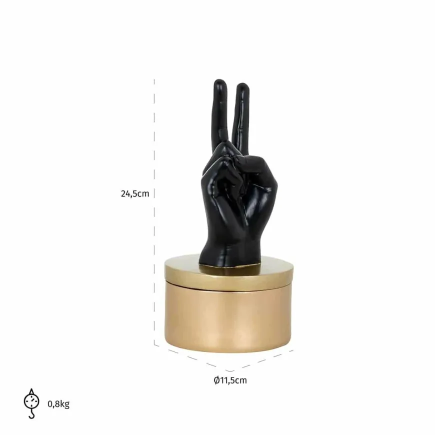 Richmond Interiors Juwelen box Justa zwart goud