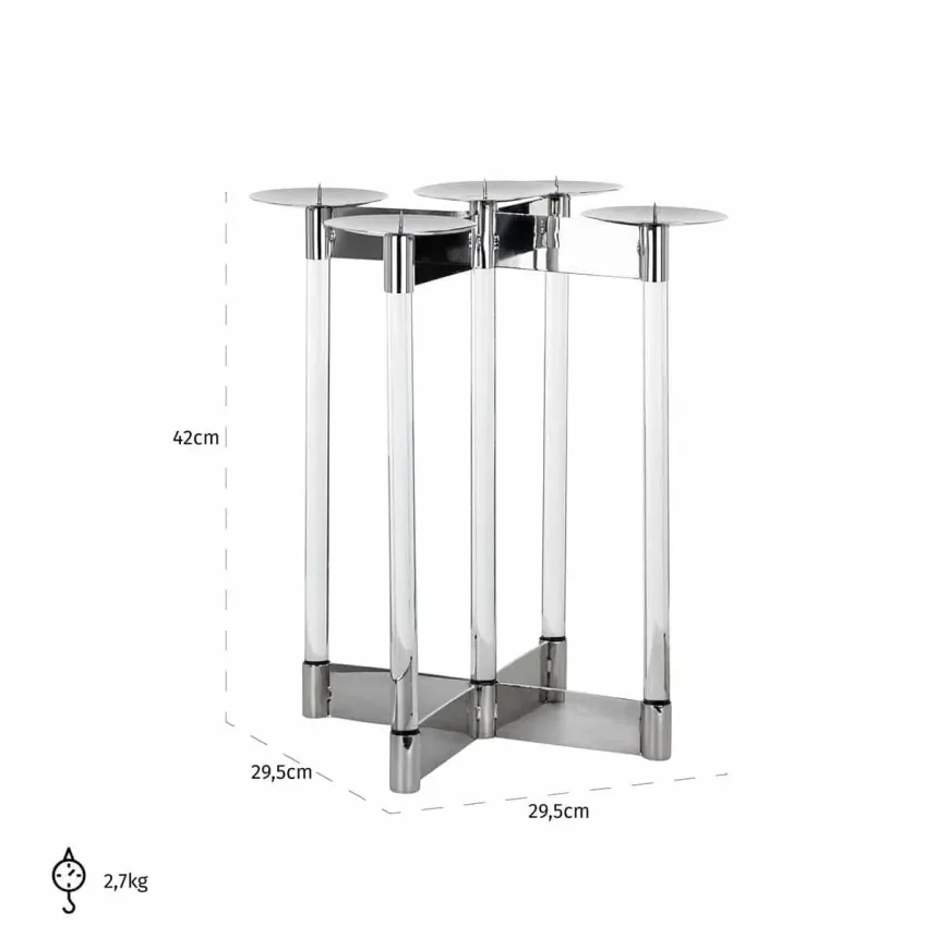 Richmond Interiors Kandelaar Yaira silver (Silver)