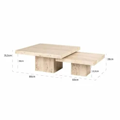 Richmond Interiors La Cantera vierkante salontafel set van 2