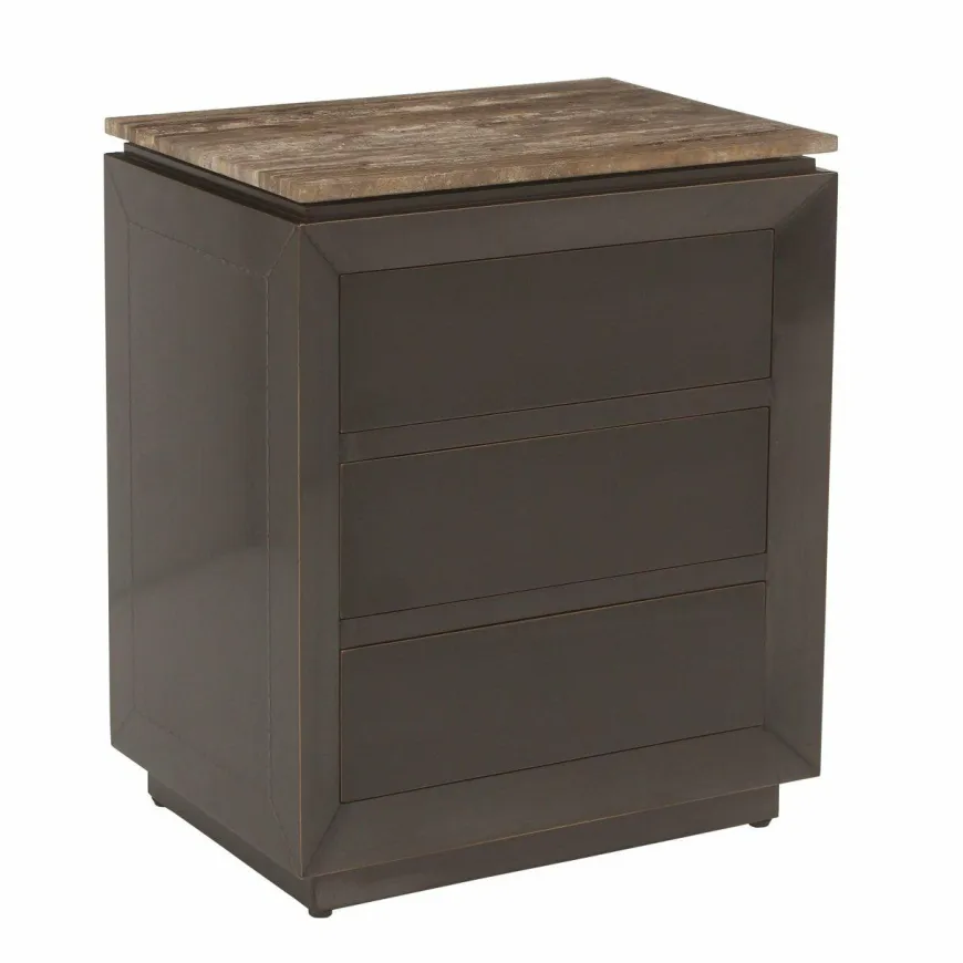 Richmond Interiors Nachtkastje Russo brown 3-drawers