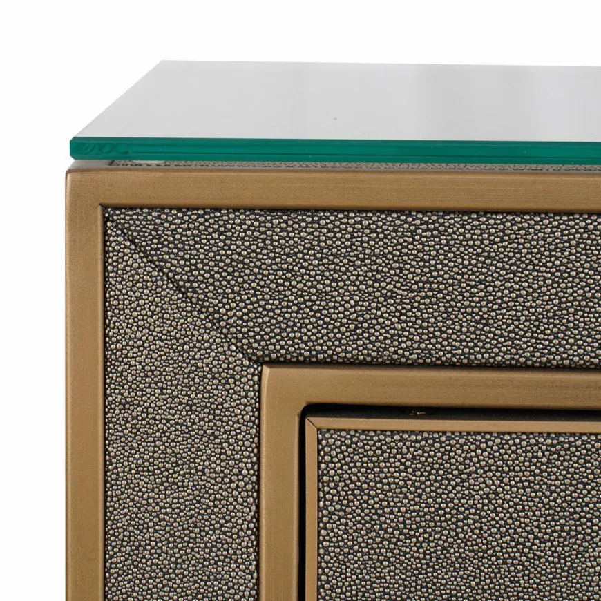 Richmond Interiors Nachtkastje Bloomville brown incl. glass top
