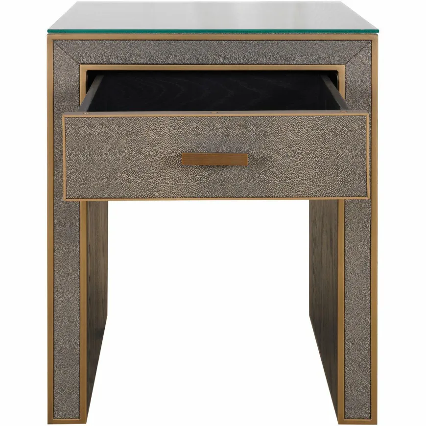Richmond Interiors Nachtkastje Bloomville brown incl. glass top