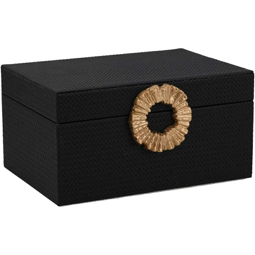 Richmond Interiors Opbergbox Amal groot zwart / goud