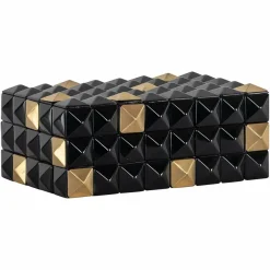 Richmond Interiors Opbergbox Velicia zwart / goud