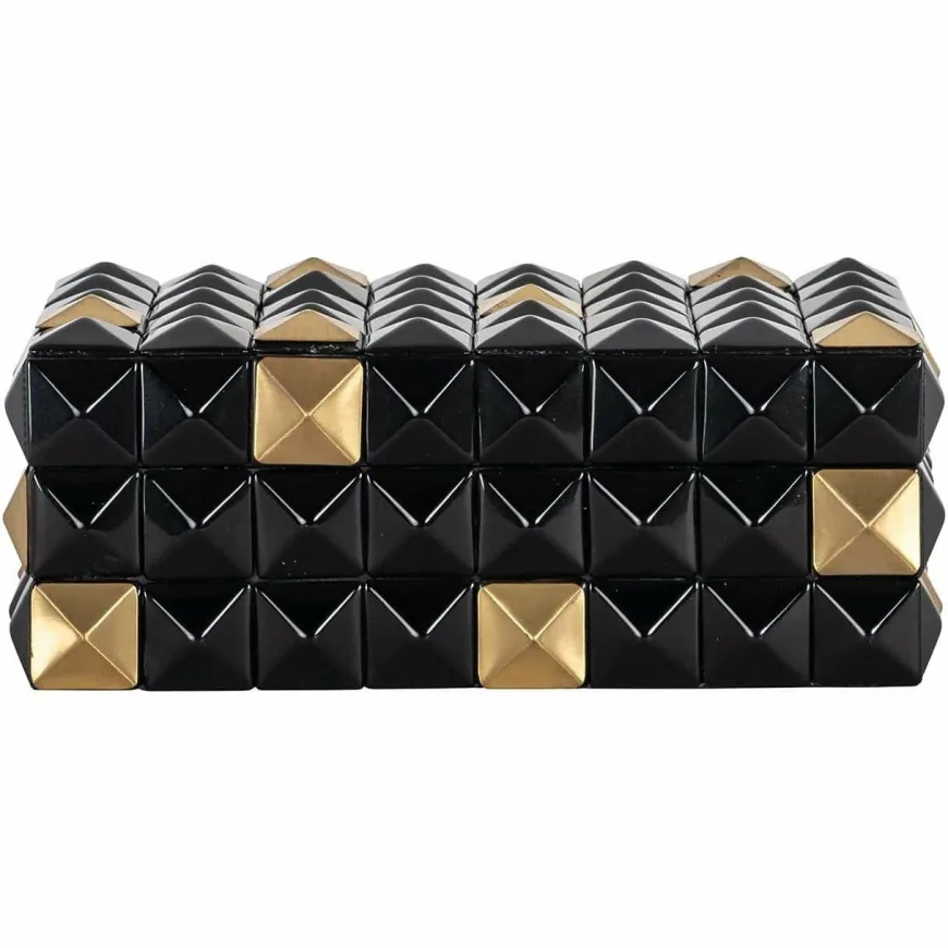 Richmond Interiors Opbergbox Velicia zwart / goud