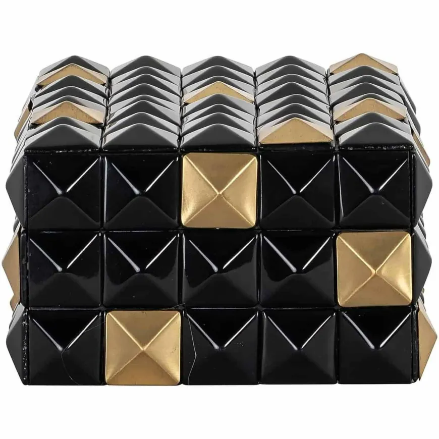 Richmond Interiors Opbergbox Velicia zwart / goud