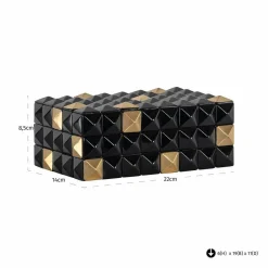 Richmond Interiors Opbergbox Velicia zwart / goud