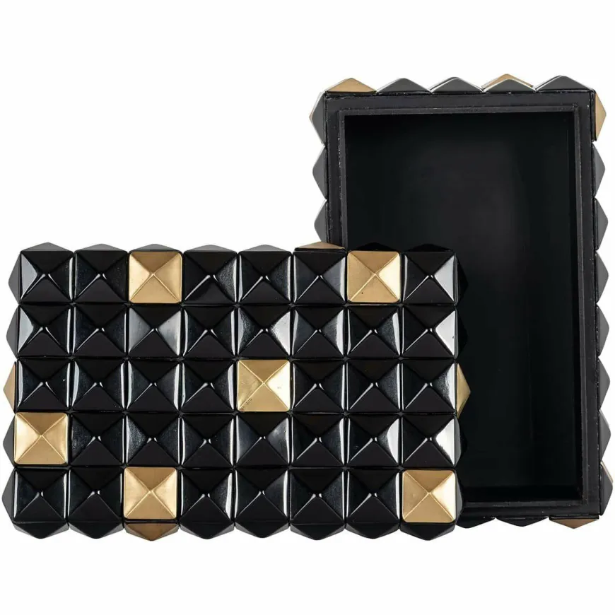 Richmond Interiors Opbergbox Velicia zwart / goud