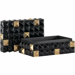 Richmond Interiors Opbergbox Velicia zwart / goud