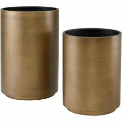 Richmond Interiors Plantenbak Dira 50Ø geborsteld Goud