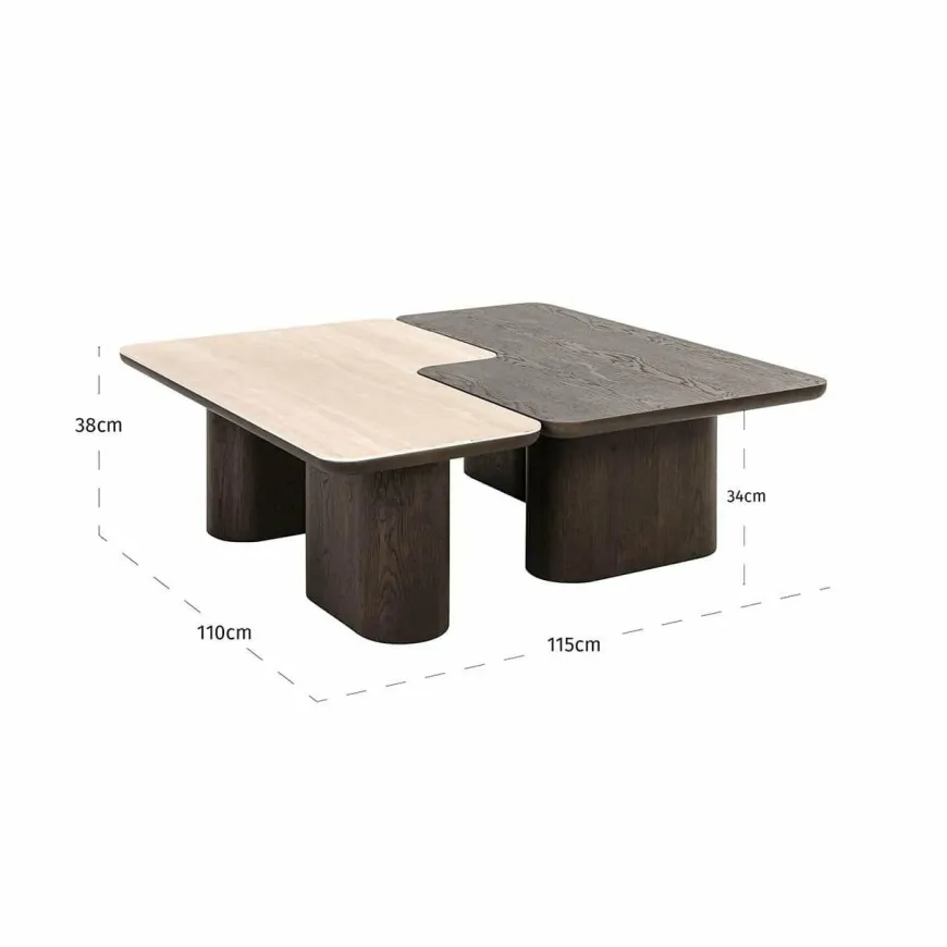 Richmond Interiors Salontafel Nando set van 2 Bruin