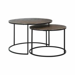 Richmond Interiors Salontafel Arsenio set van 2 (Brushed Gold)