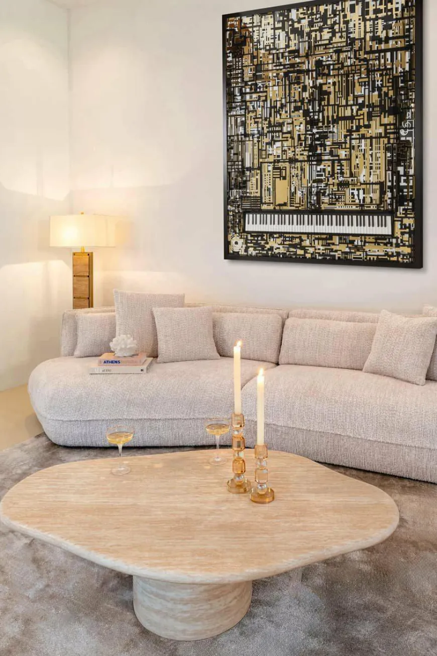 Richmond Interiors Salontafel Fictus Travertine faux Beige