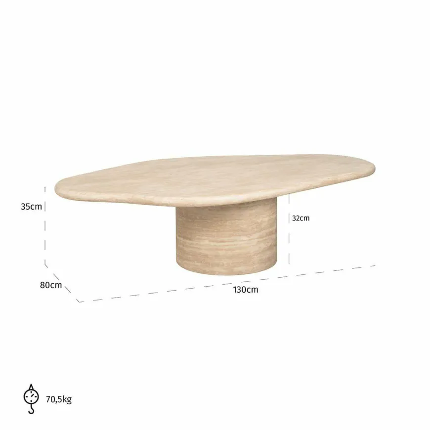 Richmond Interiors Salontafel Fictus Travertine faux Beige