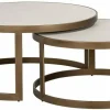 Richmond Interiors Salontafel Whitebone brass set van 2 (Verona Grey)