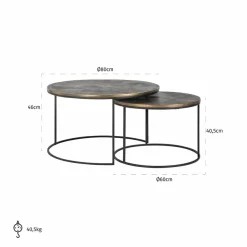 Richmond Interiors Salontafel Tulum set van 2