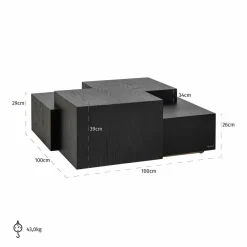 Richmond Interiors Salontafel Lennox Dark Coffee (Dark coffee)