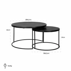 Richmond Interiors Salontafel bolder set van 2 aluminium