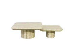 Richmond Interiors Salontafel Denizly grey faux travertine (Set of 2)