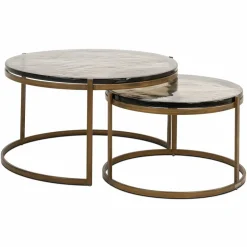 Richmond Interiors Salontafel Cleo goud (Set van 2)