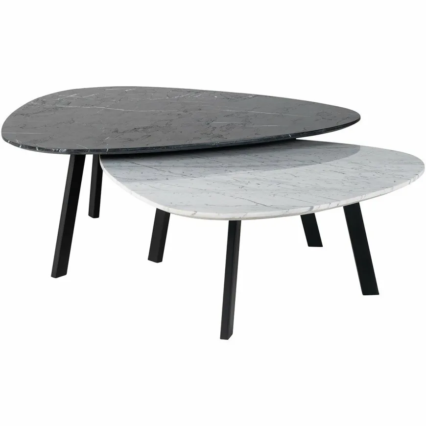 Richmond Interiors Salontafel Trocadero set van 2 (Black/white)