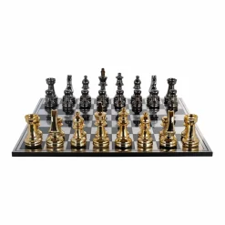 Richmond Interiors Schaakbord Saray Zwart goud