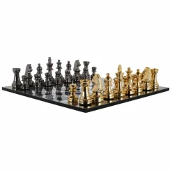 Richmond Interiors Schaakbord Saray Zwart goud
