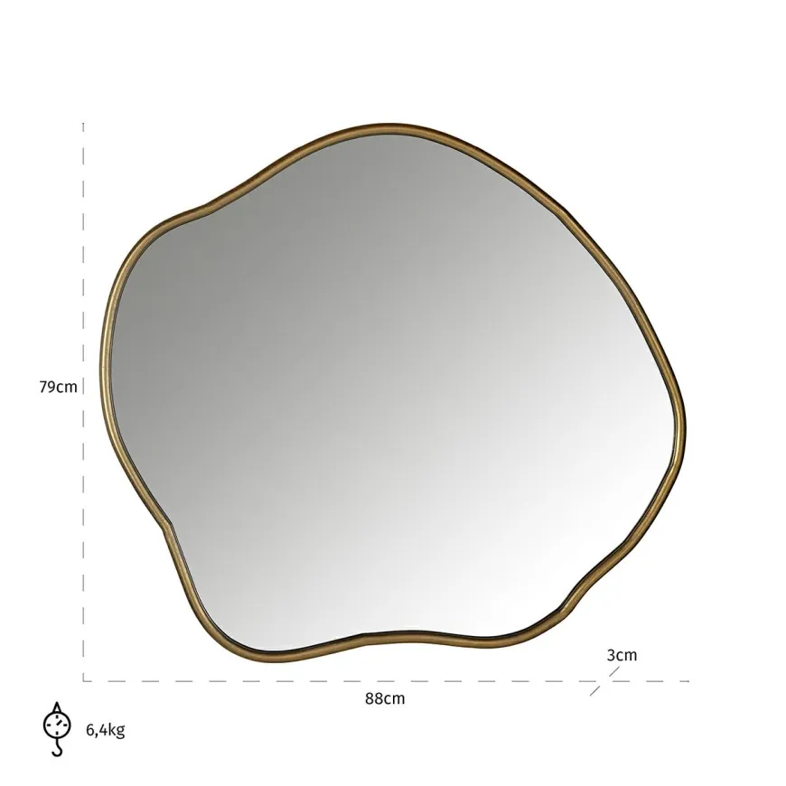 Richmond Interiors Spiegel Allyson (Brushed Gold)