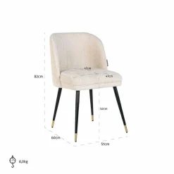 Richmond Interiors Stoel Alicia Wit chenille