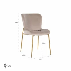 Richmond Interiors Stoel Odessa khaki / brushed Goud