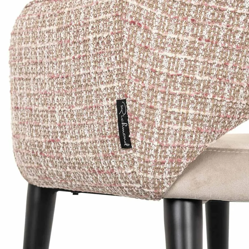 Richmond Interiors Stoel Giovanna Be trendy 1673 rose - Khaki velvet