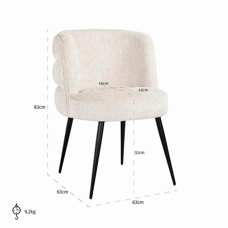 Richmond Interiors Stoel Stella beige chenille