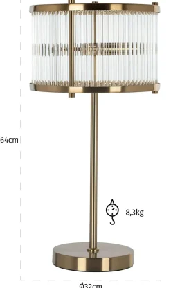 Richmond Interiors Tafellamp Loiza (Brushed Gold)