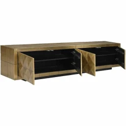 Richmond Interiors TV dressoir Collada 4-doors geborsteld goud