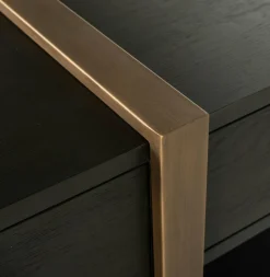 Richmond Interiors TV-dressoir Cambon 3-laden (Dark coffee)