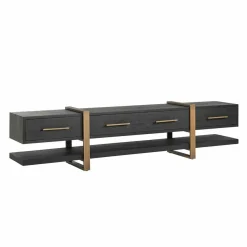 Richmond Interiors TV-dressoir Cambon 3-laden (Dark coffee)