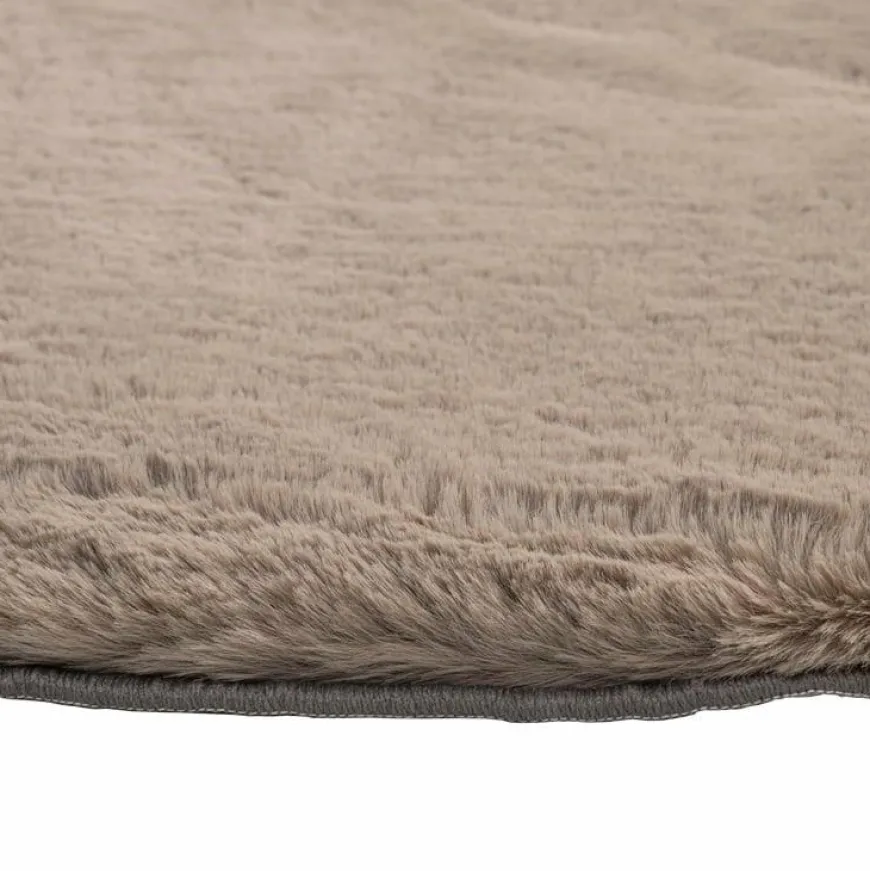 Richmond Interiors Vloerkleed Saifo furry 160Ø Zand