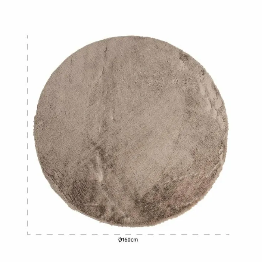 Richmond Interiors Vloerkleed Saifo furry 160Ø Zand