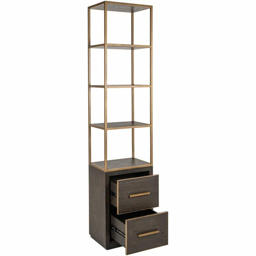Richmond Interiors Wandkast Carter brown small 2-drawers